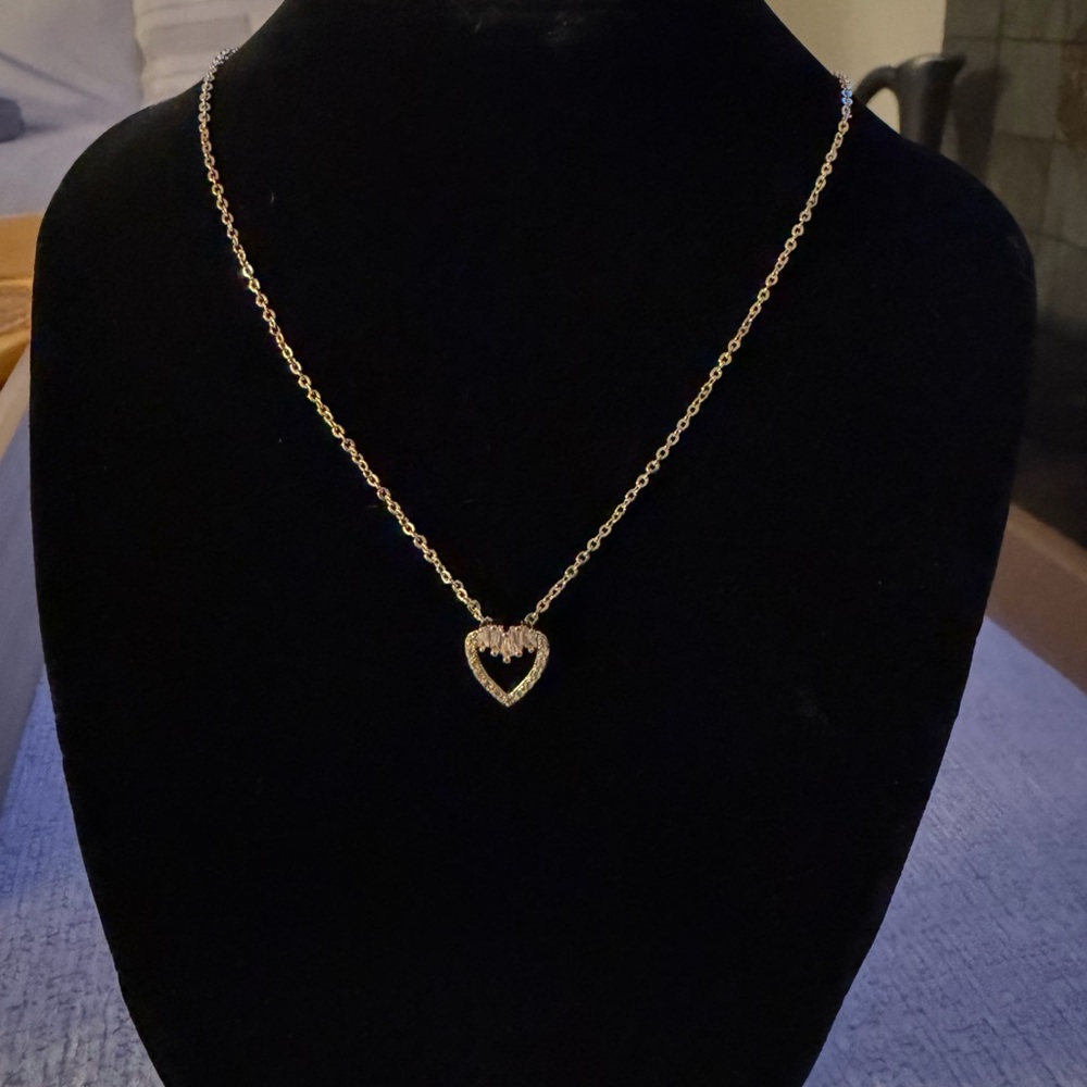 Gold-Tone Stainless Steel Open Heart Necklace